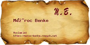 Móroc Benke névjegykártya